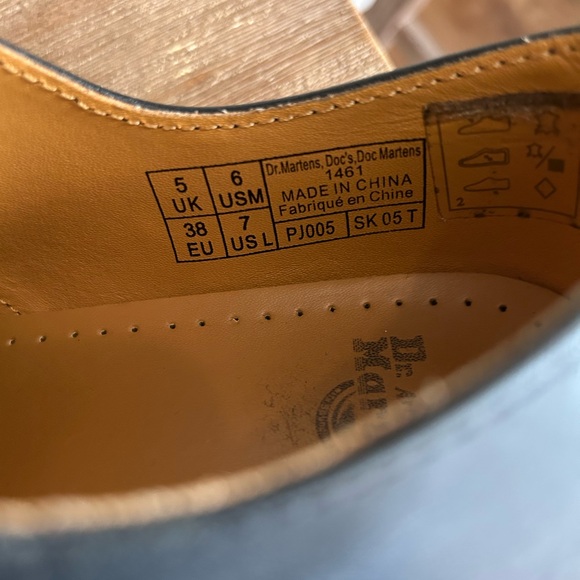 Dr Marten's 1461 Oxford Leather Black Shoes 6M 7L - Picture 8 of 9